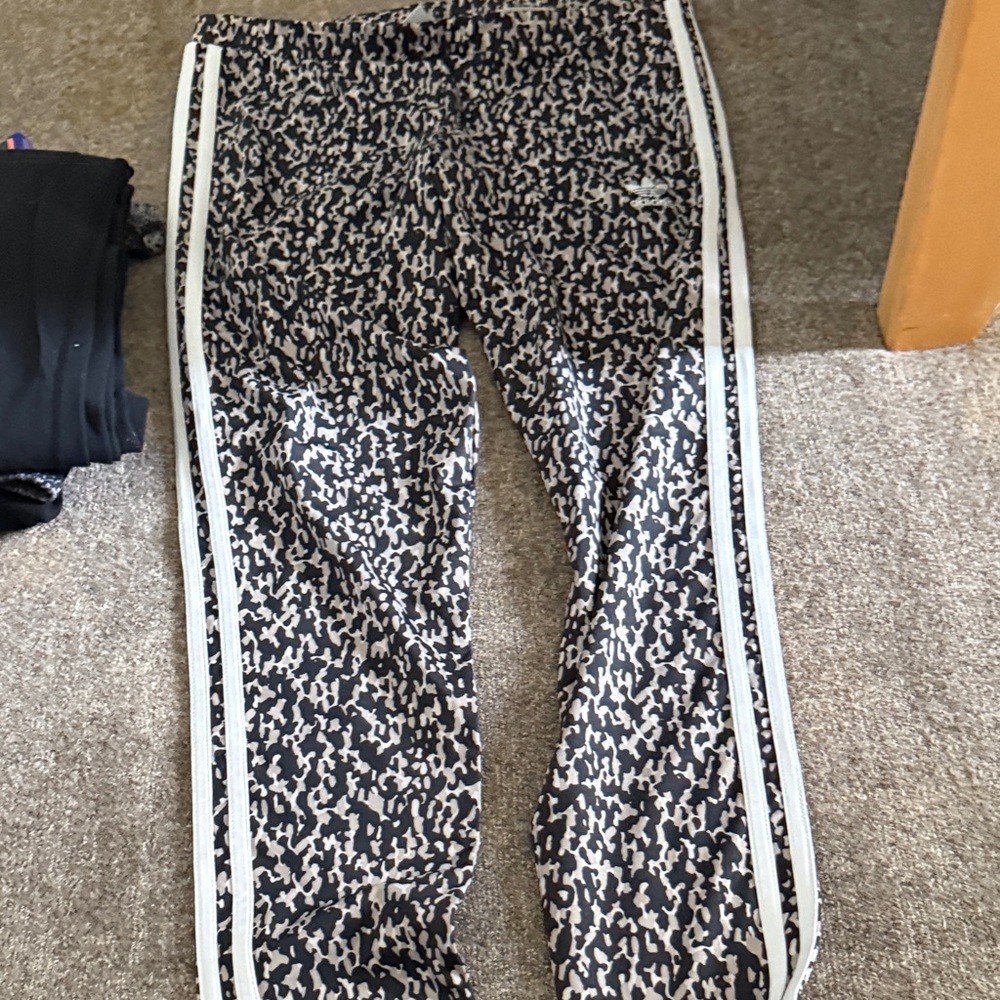 Adidas Black and White Patterned Pants